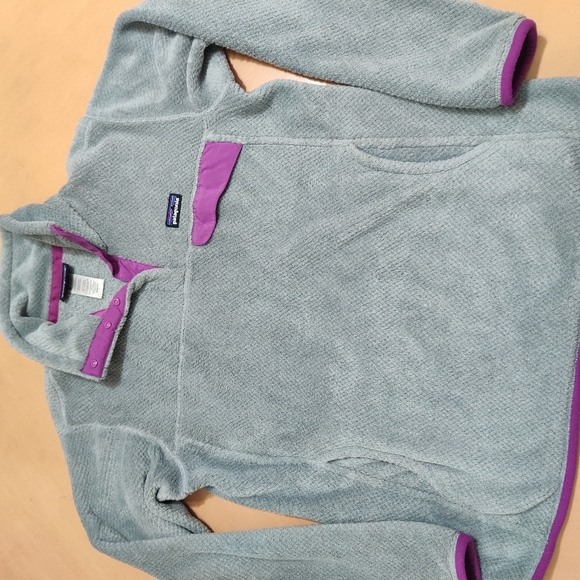 Patagonia Re-Tool Snap-T Pullover Polartec Thermal Pro Gray/purple L - Picture 3 of 10